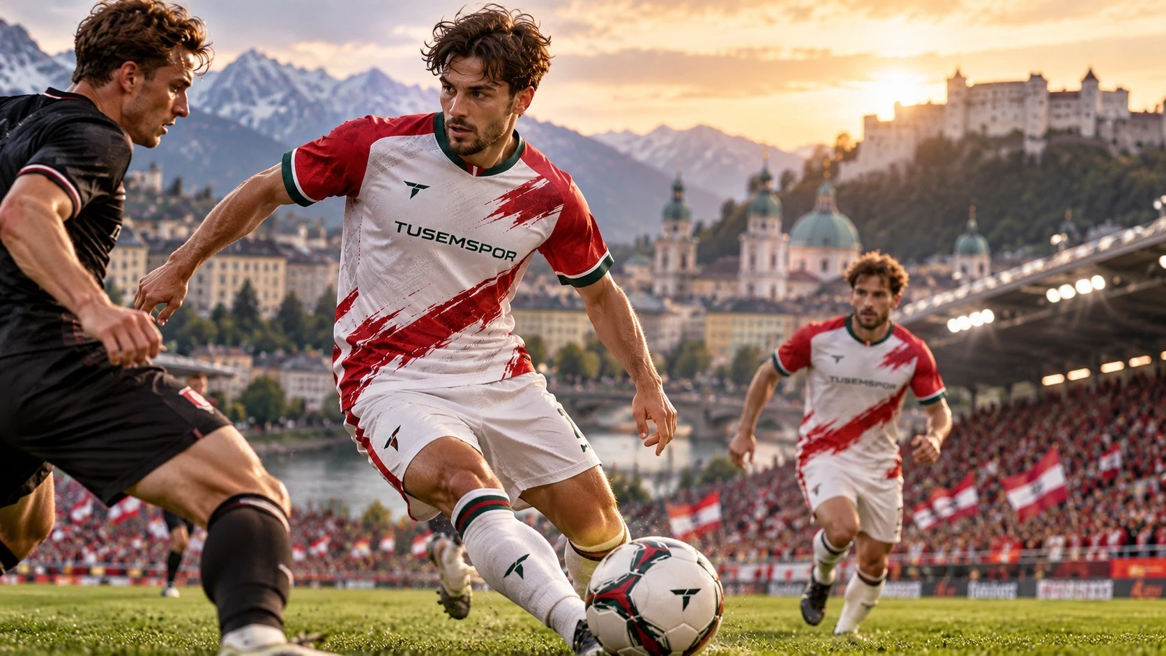 Avusturya’daki amatör takımlar için futbol sahasında forma seçimini temsil eden görsel